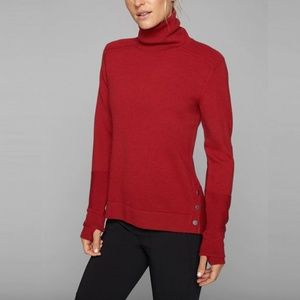 Athleta Red Turtleneck 40% Fine Wool Sweater